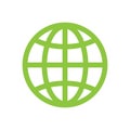 Green eart world icon vector