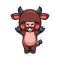 Cute happy baby bull cartoon standing Royalty Free Stock Photo