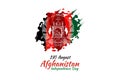 August 19, Happy Independence Day of Afghanistan vector illustration.