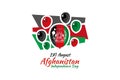 August 19, Happy Independence Day of Afghanistan vector illustration.