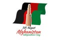 August 19, Happy Independence Day of Afghanistan vector illustration.