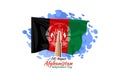 August 19, Happy Independence Day of Afghanistan vector illustration. Royalty Free Stock Photo