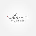 Initial Letter BU Logo - Handwritten Signature Logo for Alphabet B and U