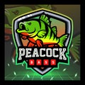 Peacock bass mascot. esport logo design