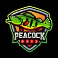 Peacock bass mascot. esport logo design