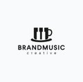 Coffee cup Piano Musical Logo Menu Bar Creative Modern Business Design Vector Illustration