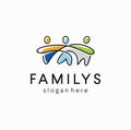 Community people group logo Design social icon template Vector Illustration. teamwork connection design concept family Royalty Free Stock Photo