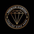 Luxury Diamond Logo Design. With premium gold circle and stars