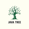 Oak or java mythic tree in vector logo