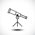 Telescope line icon isolated on white background