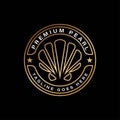 Luxury Pearl Logo Design. With premium gold circle and stars