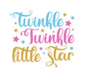 Twinkle Twinkle little star- calligraphy with stars.