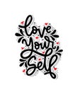 Love Yourself. Hand drawn expressive phrase. Modern brush pen lettering Royalty Free Stock Photo