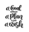 A goal without a plan is just a wish, hand lettering, motivational quotes Royalty Free Stock Photo