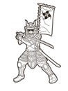 Samurai Warrior or Ronin Japanese Fighter Bushido Action with Armor and Weapon Cartoon Graphic Vector