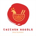 Oriental chicken noodle restaurant logo