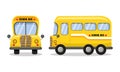 School bus side and front view. Royalty Free Stock Photo