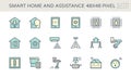 Smart home system vector icon design. 48x48 pixel perfect and editable stroke. Royalty Free Stock Photo