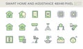 Smart home system vector icon design. 48x48 pixel perfect and editable stroke. Royalty Free Stock Photo