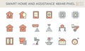 Smart home system vector icon design. 48x48 pixel perfect and editable stroke. Royalty Free Stock Photo