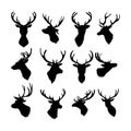 Deer head shillouette vector illustration Royalty Free Stock Photo