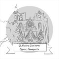 Print Line art of St. Nicolas Cathedral, Famagusta, Cyprus