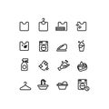 Simple sets of laundry related icon outline style. Royalty Free Stock Photo