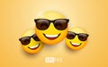 3d emoji with black sunglasses and a cheerful smile