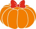 Pumpkin with bow tie for Halloween. Vector