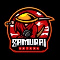 Samurai mascot. esport logo design Royalty Free Stock Photo