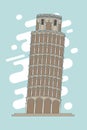 Leaning Tower of Pisa Vector Art Royalty Free Stock Photo