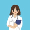 Cartoon illustration of female doctor Royalty Free Stock Photo