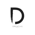 Letter D Brushstroke Logo Design. Black Paint Logo Letter Icon with Elegant Circle Vector Design.