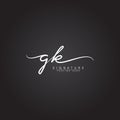 Initial Letter GK Logo - Handwritten Signature Logo for Alphabet G and K