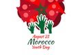 August 21, Youth day of Morocco vector illustration. Suitable for greeting card
