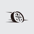 T Letter tire wheel symbol logo design vector