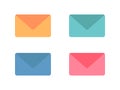 set of letter icons with different colors. flat vector illustrations. Royalty Free Stock Photo