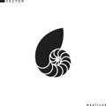 Nautilus shell. Isolated icon on white background Royalty Free Stock Photo