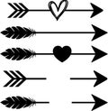 Arrow heart image with eps vector file illustration multiple arrows