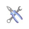 Wrench and pliers icon, isolated on white background