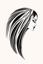 Beauty salon illustration. Elegant makeup, hairstyle beautiful woman.