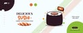 banner sushi illustration,suitable for your business,vector eps 10