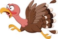 Cartoon funny turkey bird running