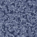 Military blue camouflage, War texture repeats, seamless background. Camo pattern for army clothing. Blue and gray color camouflage Royalty Free Stock Photo
