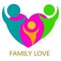 Happy family logo on white background Royalty Free Stock Photo