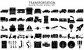 Public Transport Related Vector Line Icons Royalty Free Stock Photo