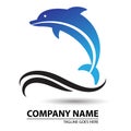 Dolphin Ocean Logo vector illustration on white background