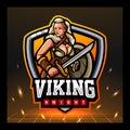 Viking girls mascot. esport logo design