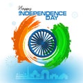 Independence Day of India tricolour on light Background