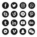 Collection of popular social media icons Royalty Free Stock Photo